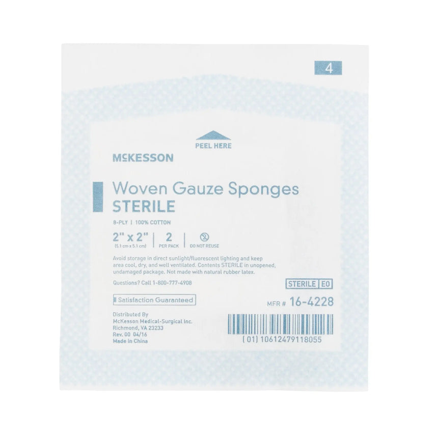 McKesson Sterile Gauze Sponge, 2 x 2 Inch, 8-Ply McKesson