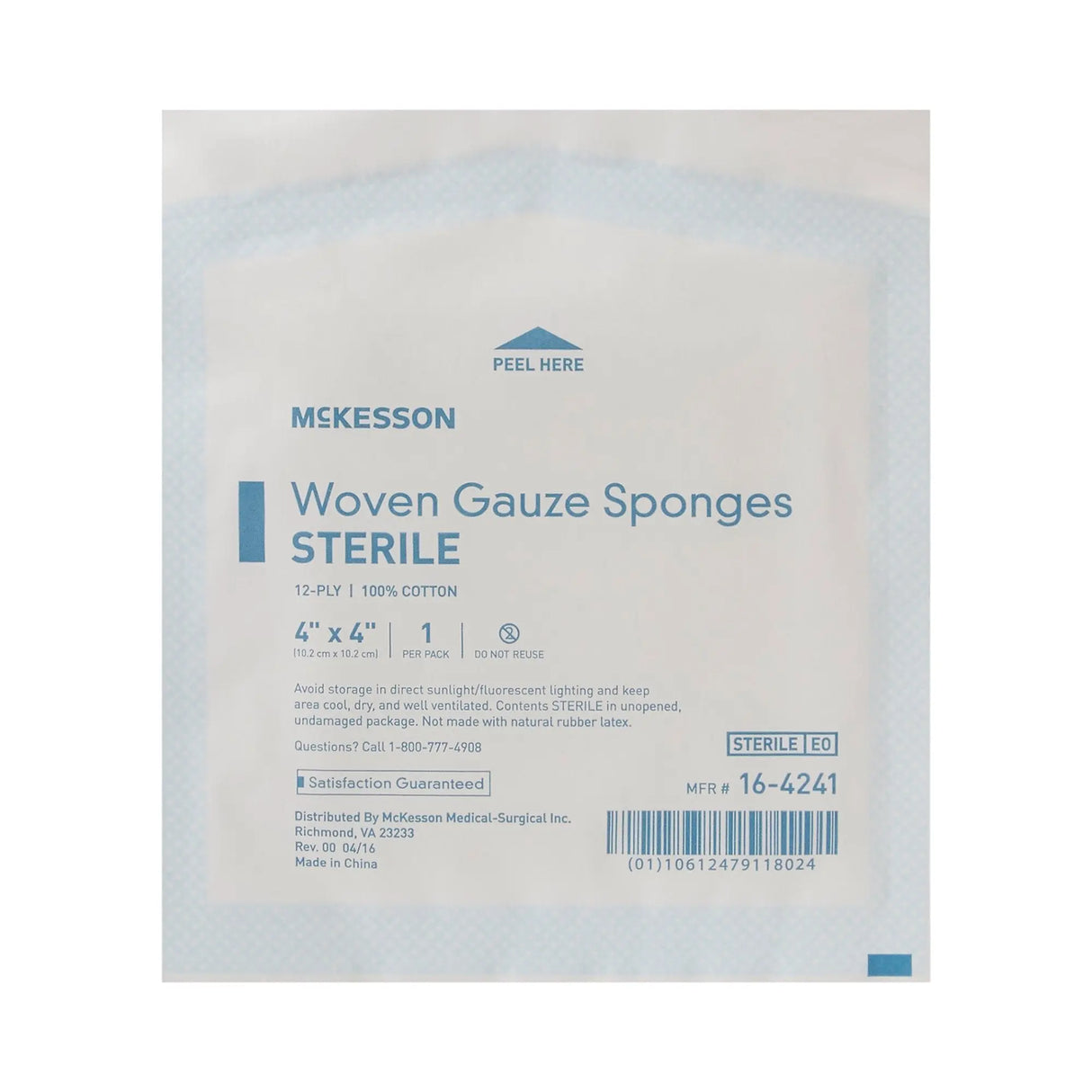 McKesson Sterile Gauze Sponge, 4 x 4 Inch McKesson