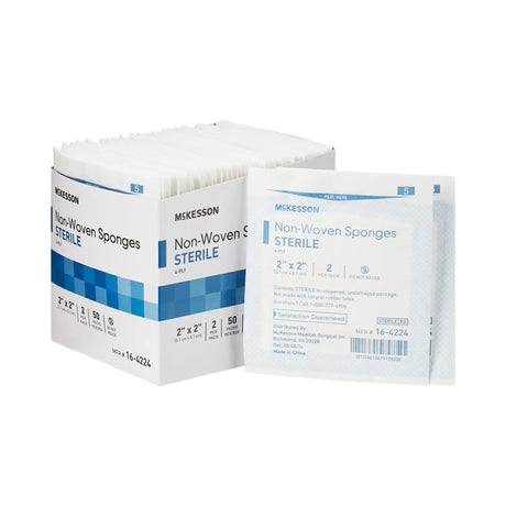 McKesson Sterile Nonwoven Sponge, 2 x 2 Inch, 4-Ply McKesson