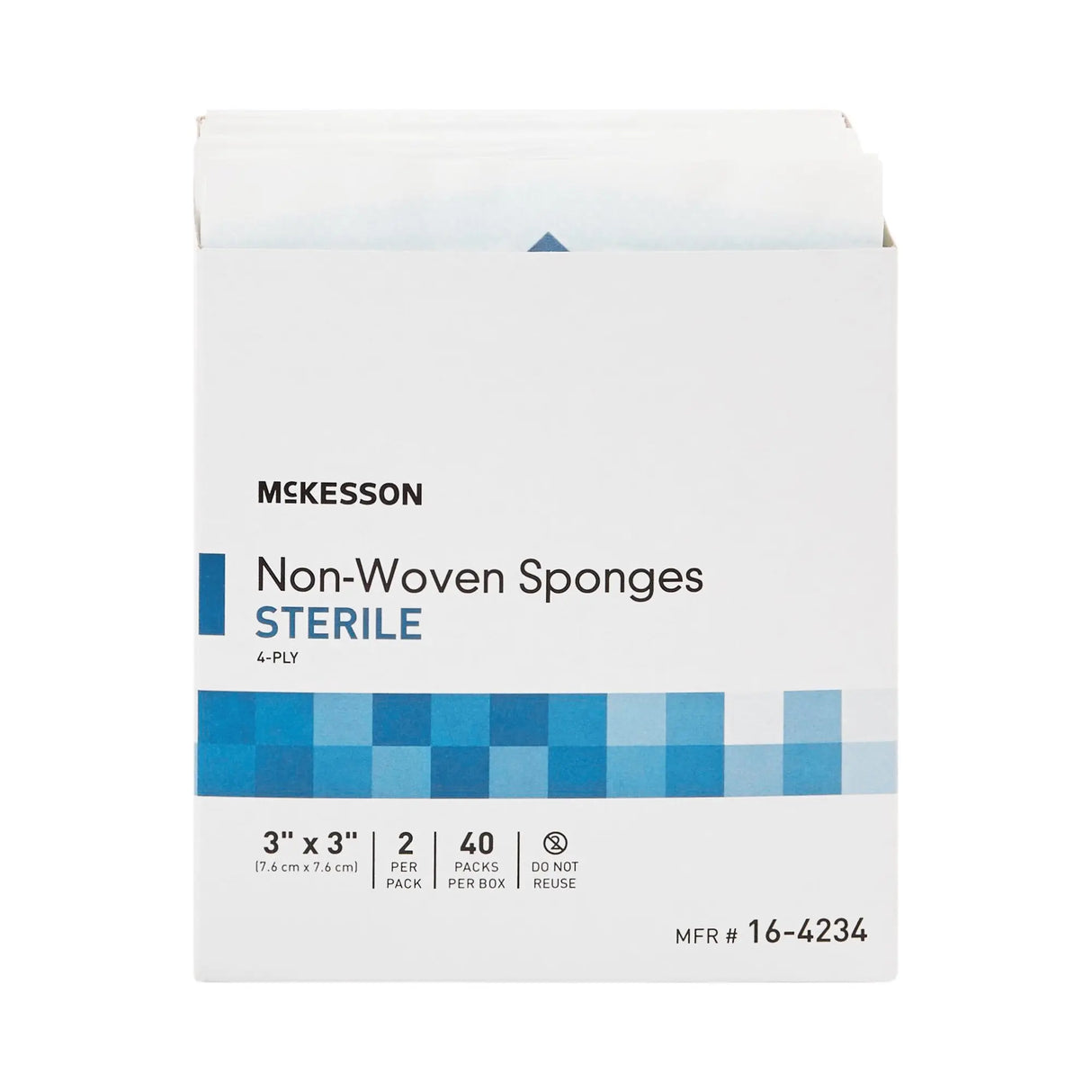 McKesson Sterile Nonwoven Sponge, 3 x 3 Inch, 4-Ply McKesson