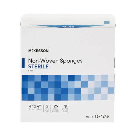 McKesson Sterile Nonwoven Sponge, 4 x 4 Inch, 6-Ply McKesson