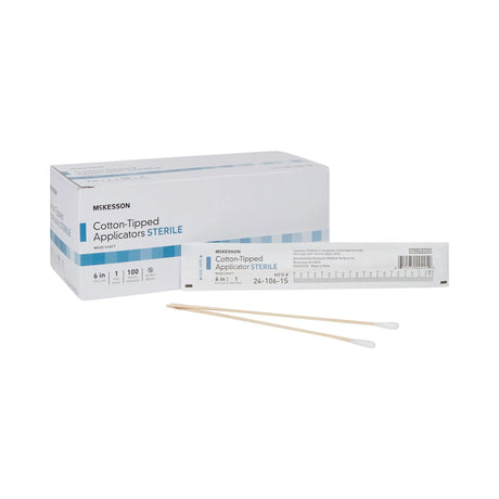 McKesson Sterile Swabsticks, Cotton Tip, 6 Inch Wood Shaft McKesson