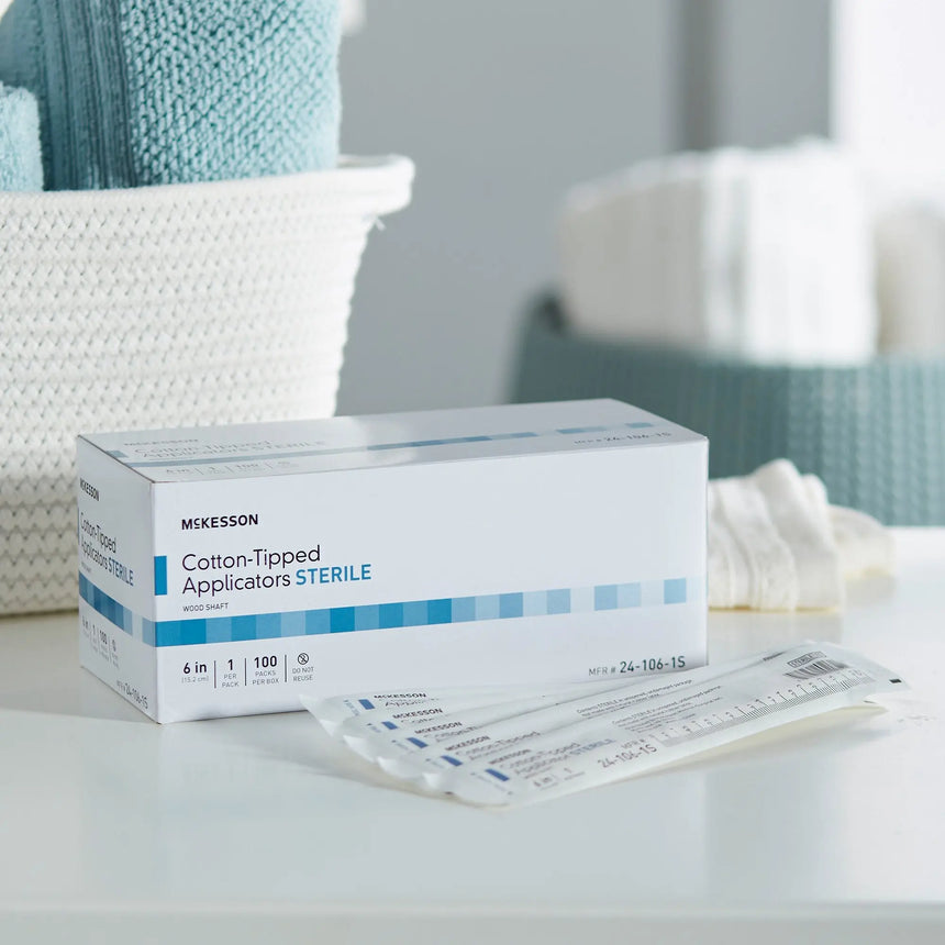 McKesson Sterile Swabsticks, Cotton Tip, 6 Inch Wood Shaft McKesson