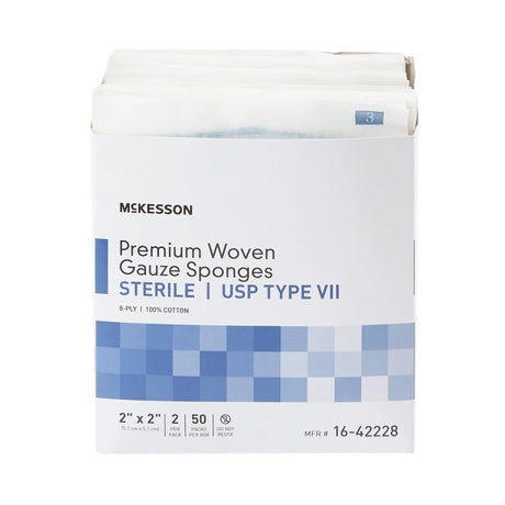 McKesson Sterile USP Type VII Gauze Sponge, 2 x 2 Inch, 8-Ply McKesson