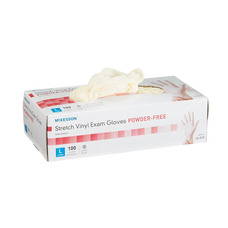 McKesson Stretch Vinyl Exam Glove, Large, Ivory McKesson