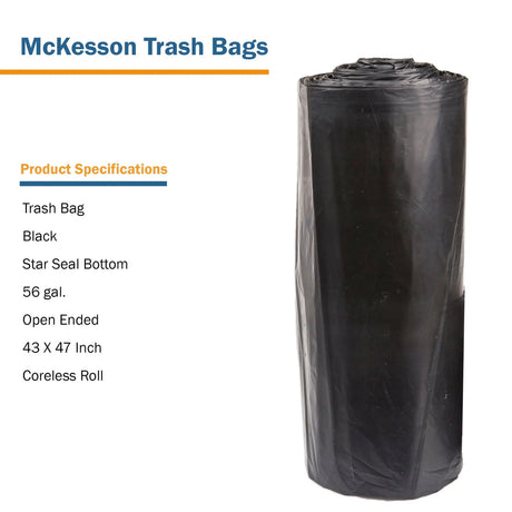 McKesson Super Heavy Duty Trash Bag, Black, 56 gal. McKesson