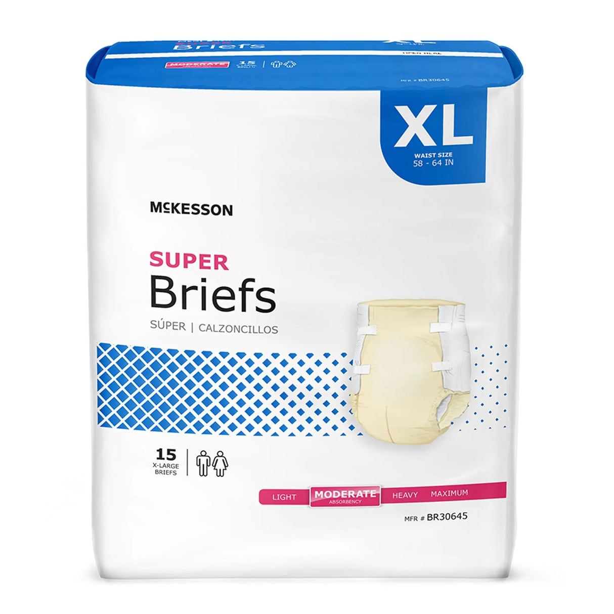 McKesson Super Moderate Absorbency Incontinence Brief, Extra Large McKesson