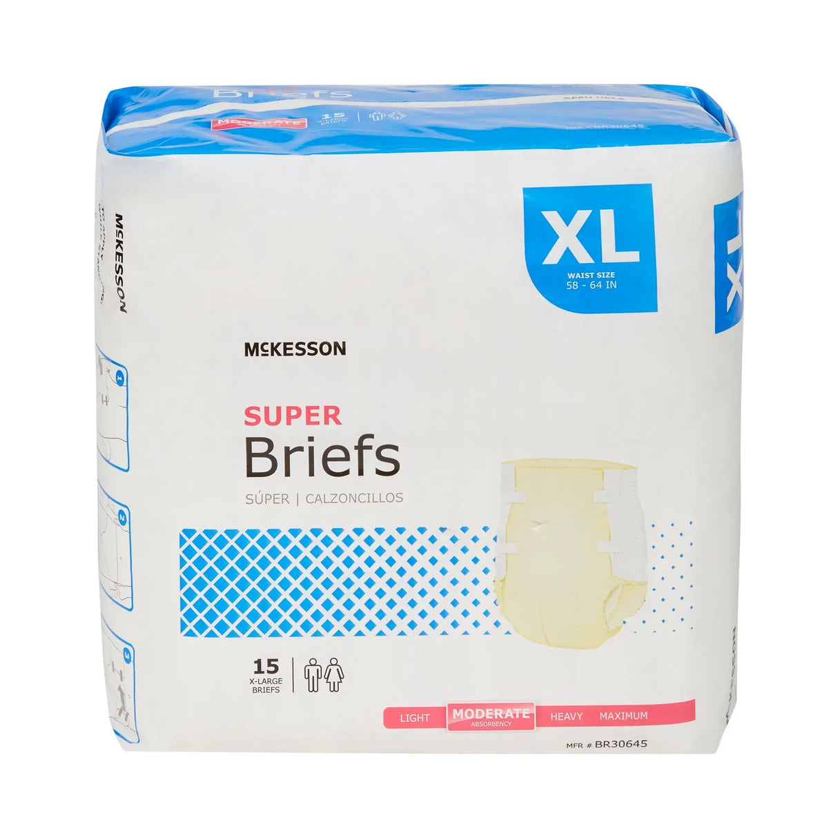 McKesson Super Moderate Absorbency Incontinence Brief, Extra Large McKesson