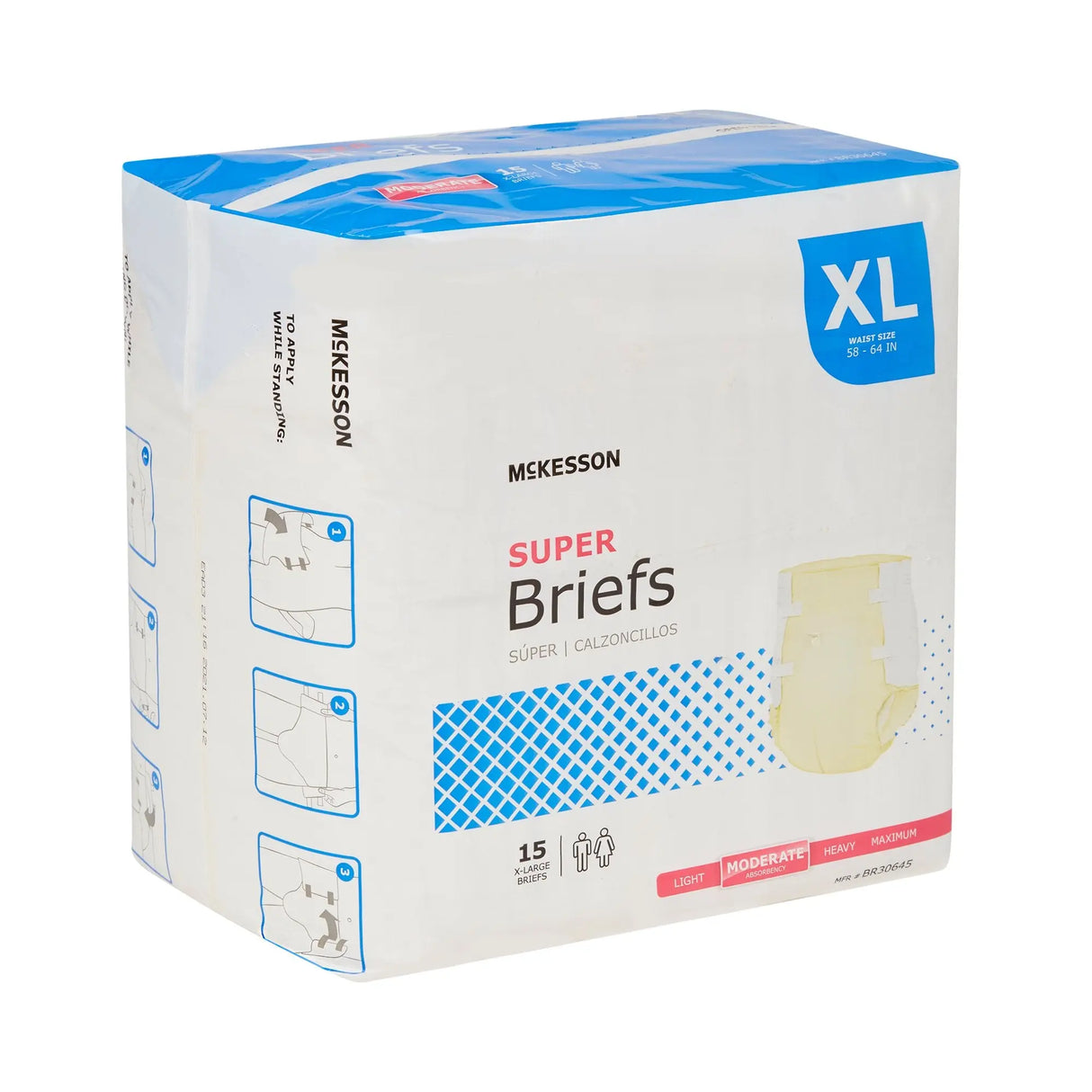 McKesson Super Moderate Absorbency Incontinence Brief, Extra Large McKesson