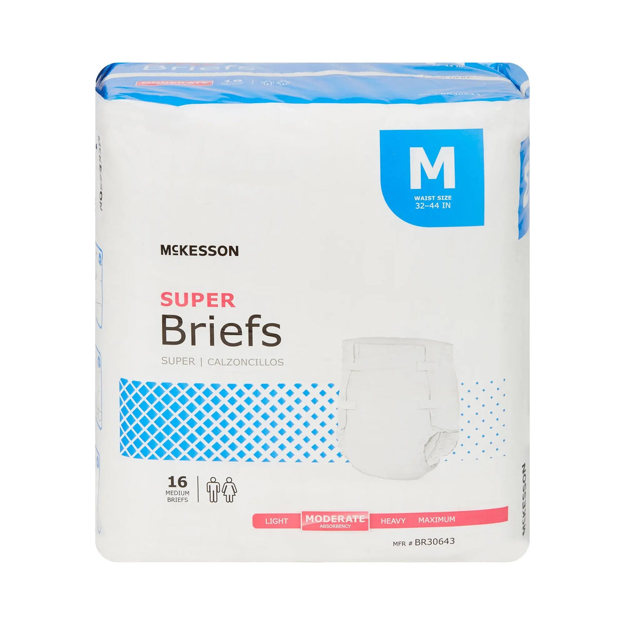 McKesson Super Moderate Absorbency Incontinence Brief, Medium McKesson