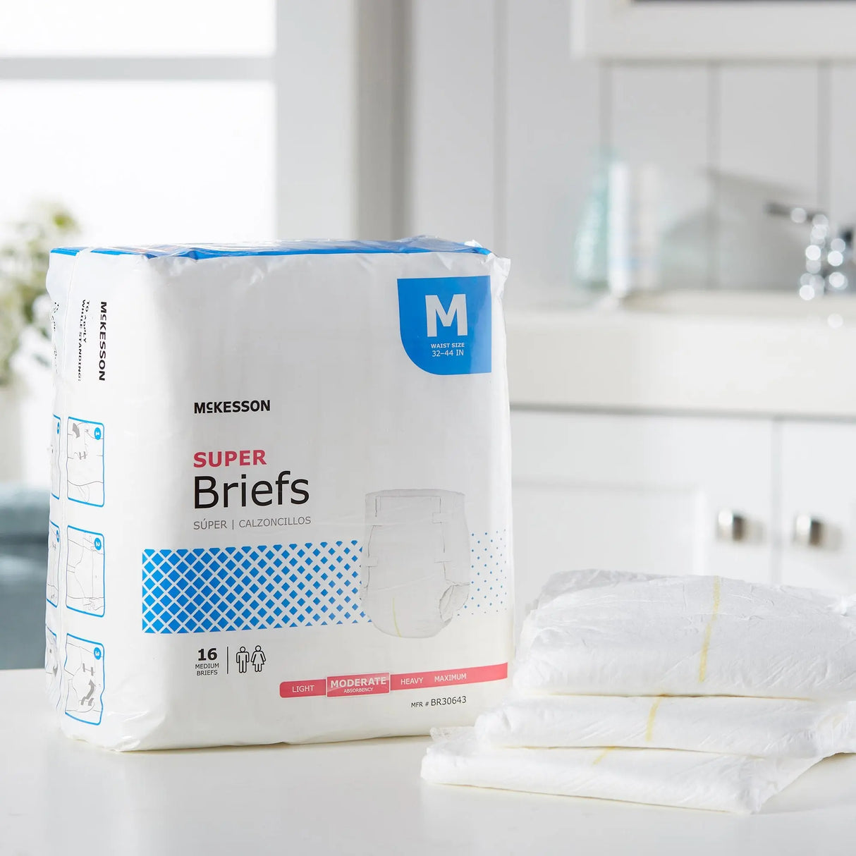 McKesson Super Moderate Absorbency Incontinence Brief, Medium McKesson