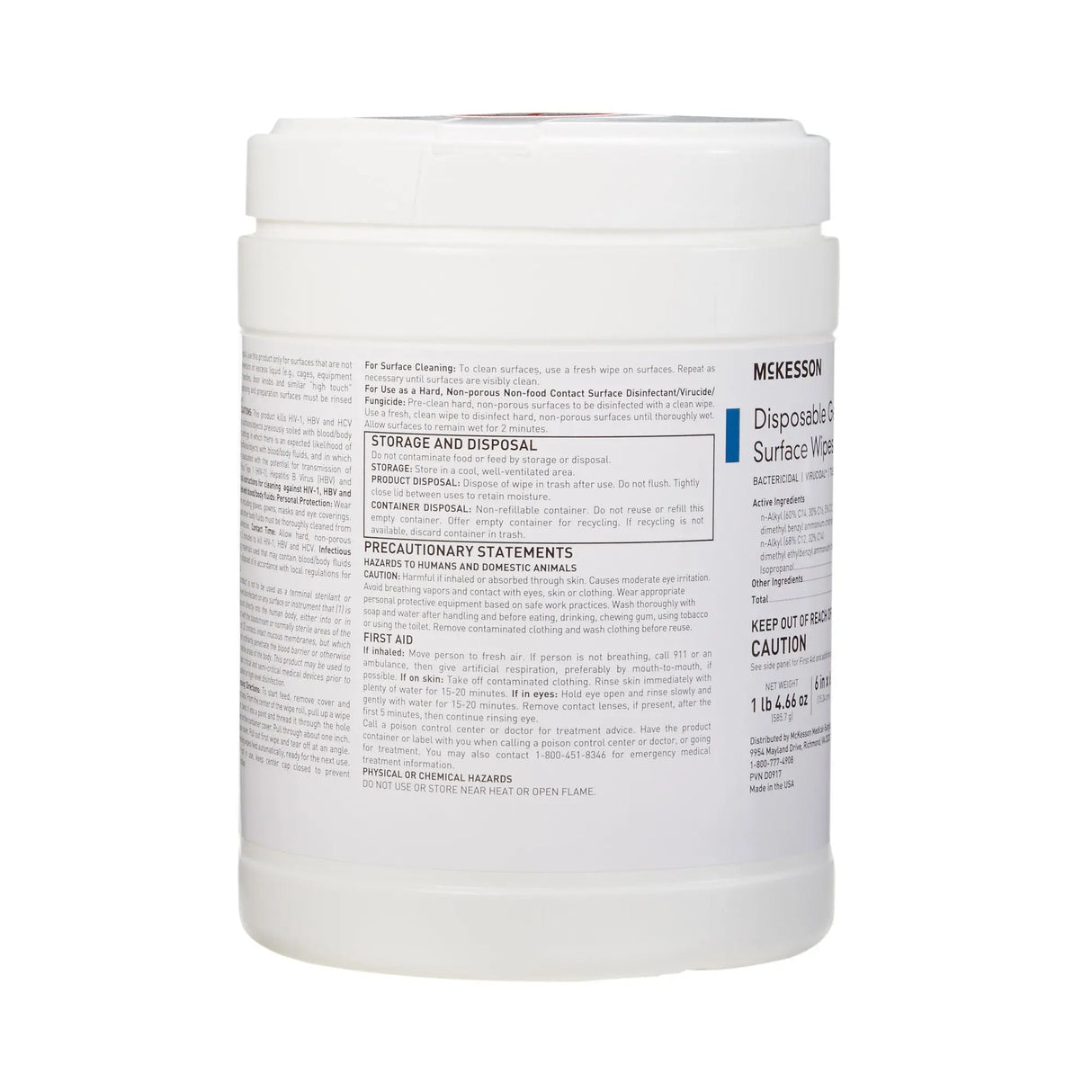 McKesson Surface Disinfectant Wipes, Large Canister McKesson