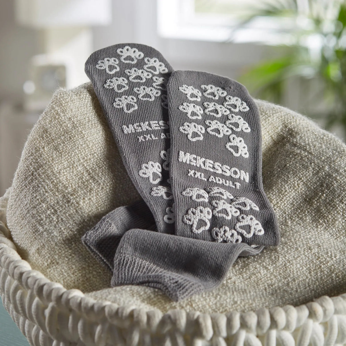 McKesson Terries™ Adult Slipper Socks, 2X-Large, Gray McKesson Terries™