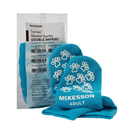 McKesson Terries™ Adult Slipper Socks, Teal McKesson Terries™