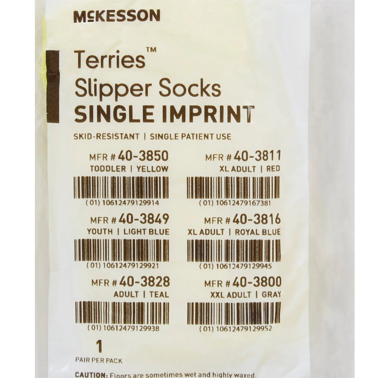 McKesson Terries™ Single Tread Slipper Socks, Toddler McKesson Terries™