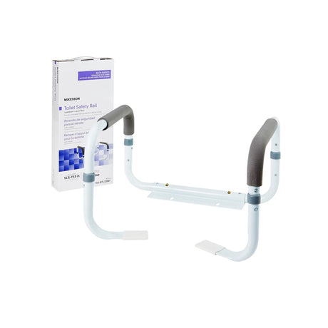 McKesson Toilet Safety Rail, White Steel, Width-Adjustable McKesson