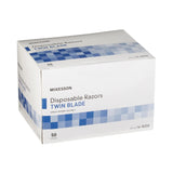 McKesson Twin-Blade Disposable Razor, Blue McKesson