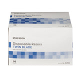 McKesson Twin-Blade Disposable Razor, Blue McKesson