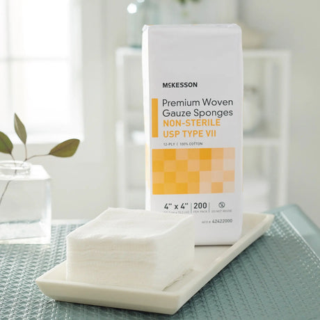 McKesson USP Type VII Gauze Sponge, 4 x 4 Inch, 12-Ply McKesson