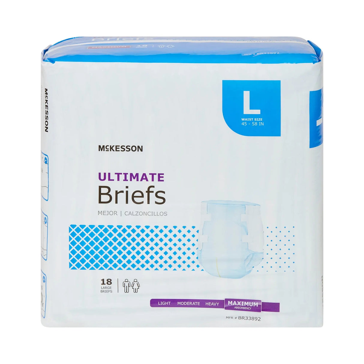 McKesson Ultimate Maximum Absorbency Incontinence Brief, Large McKesson