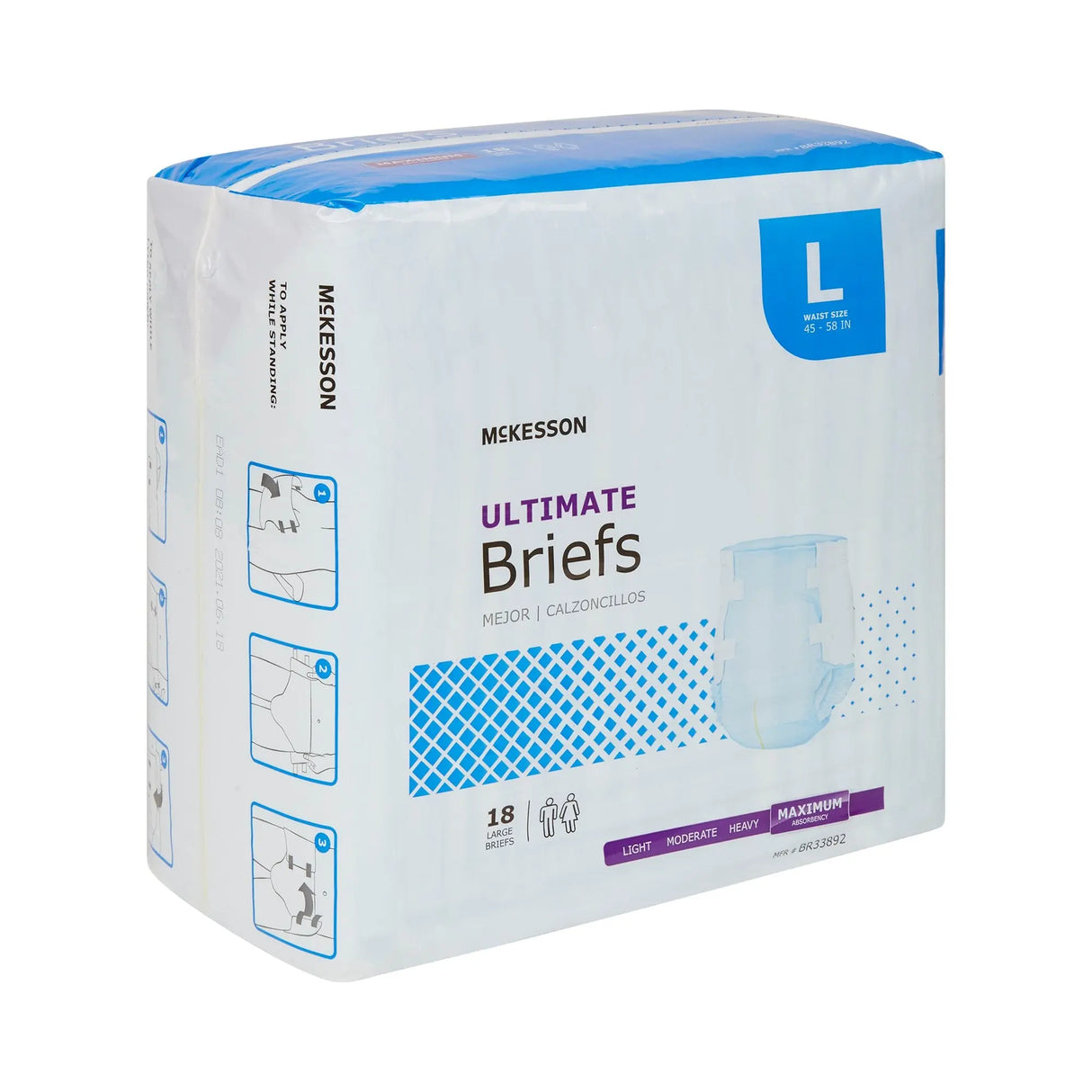 McKesson Ultimate Maximum Absorbency Incontinence Brief, Large McKesson