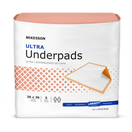 McKesson Ultra Heavy Absorbency Underpad, 36 x 36 Inch McKesson Ultra