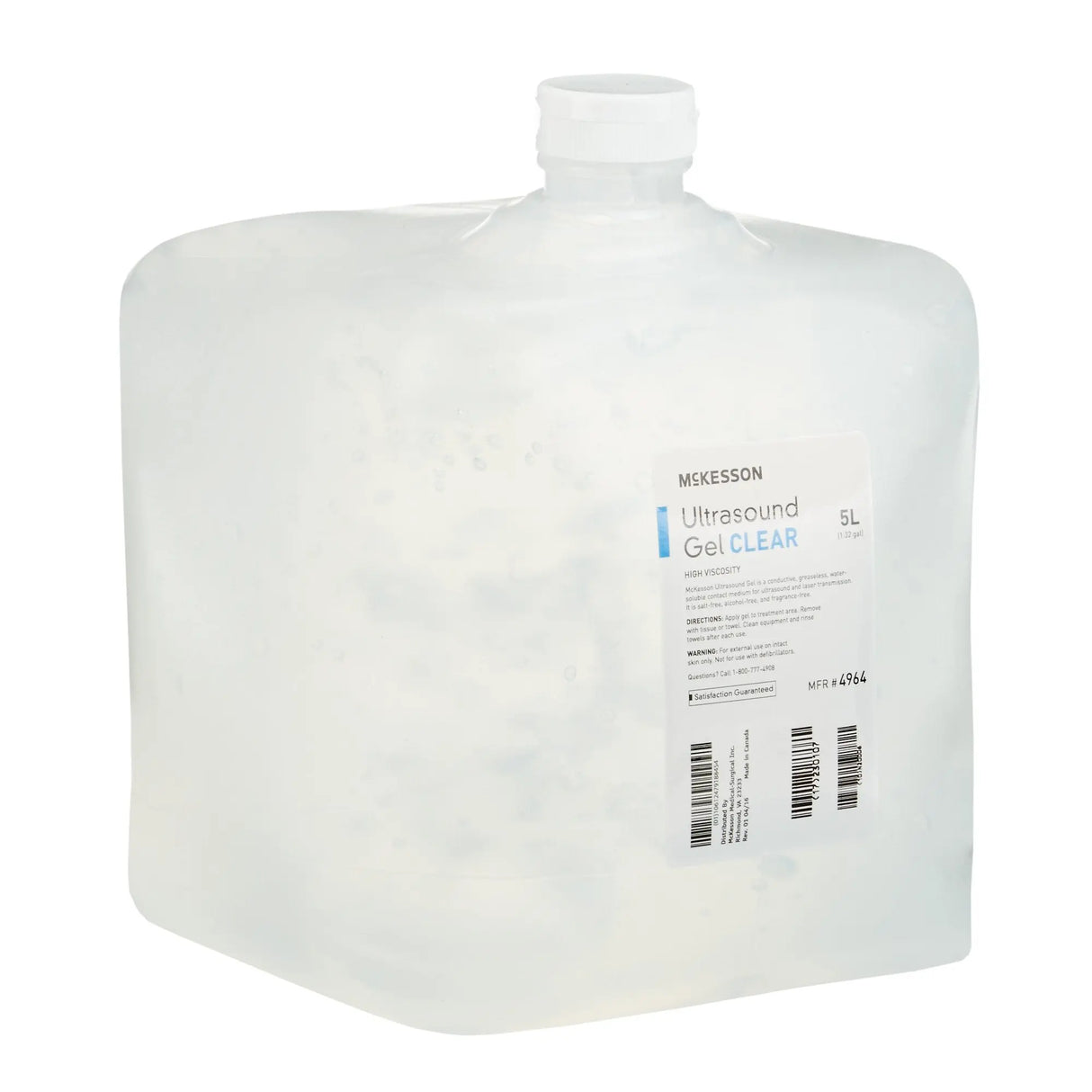 McKesson Ultrasound Gel, Clear, 5 Liters, Cubitainer, Ultrasound and Laser Transmission McKesson