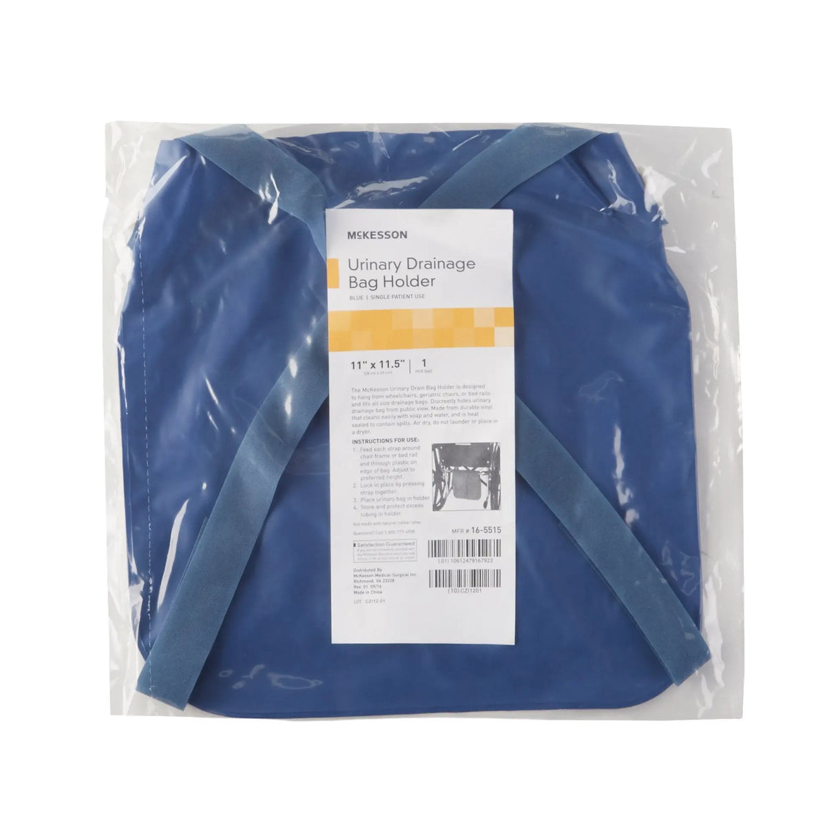 McKesson Urinary Bag Drainage Holder, Adjustable Straps, Dark Blue McKesson