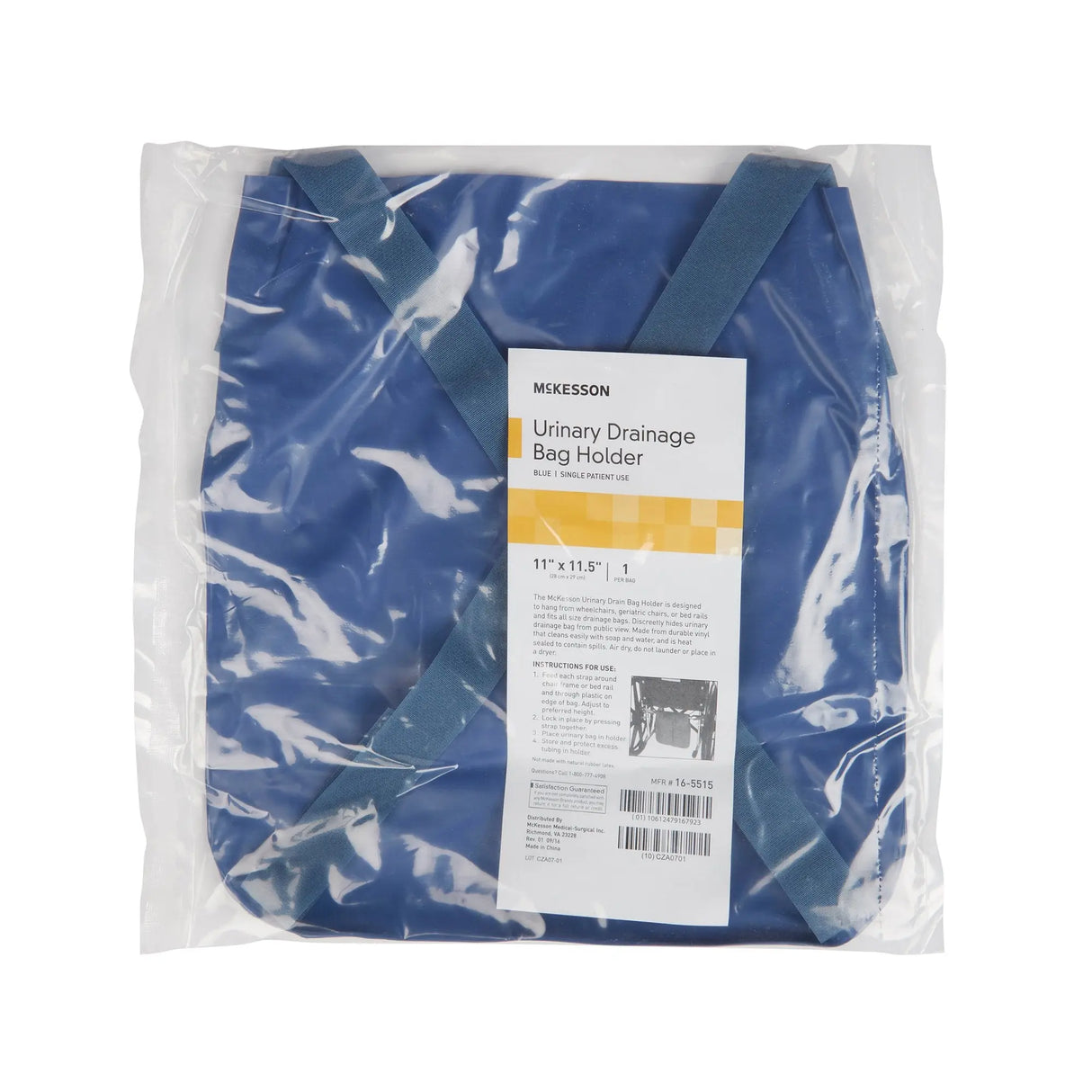 McKesson Urinary Bag Drainage Holder, Adjustable Straps, Dark Blue McKesson