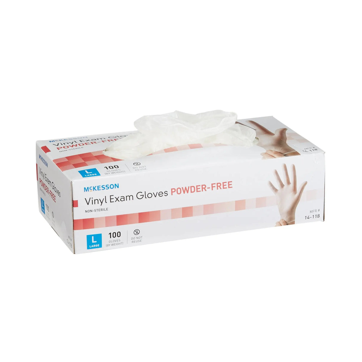 McKesson Vinyl Exam Glove, Large, Clear McKesson