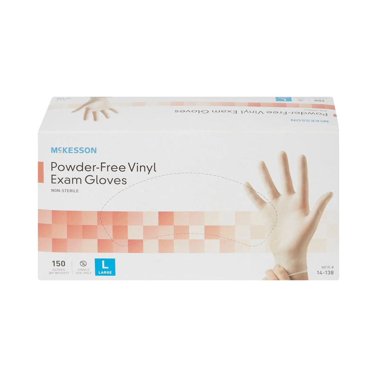 McKesson Vinyl Exam Glove, Large, Clear McKesson