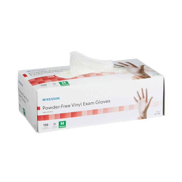 McKesson Vinyl Exam Glove, Medium, Clear McKesson