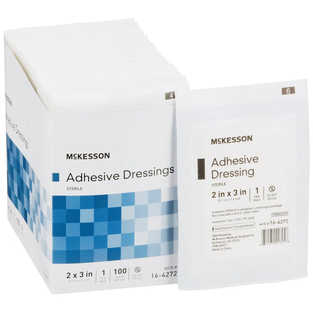 McKesson White Adhesive Dressing, 2 x 3 Inch - getMovility