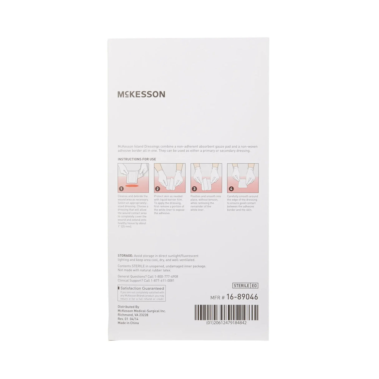 McKesson White Adhesive Dressing, 4 x 6 Inch McKesson