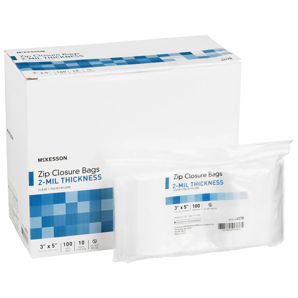 McKesson Zip Closure Bag, 3 x 5 in. McKesson