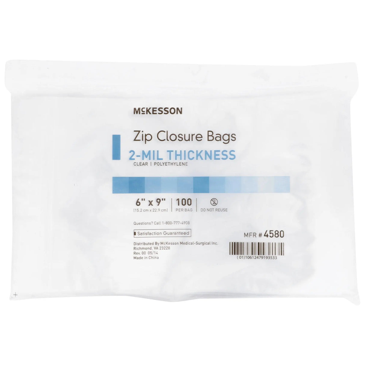 McKesson Zip Closure Bag, 6 x 9 Inches McKesson