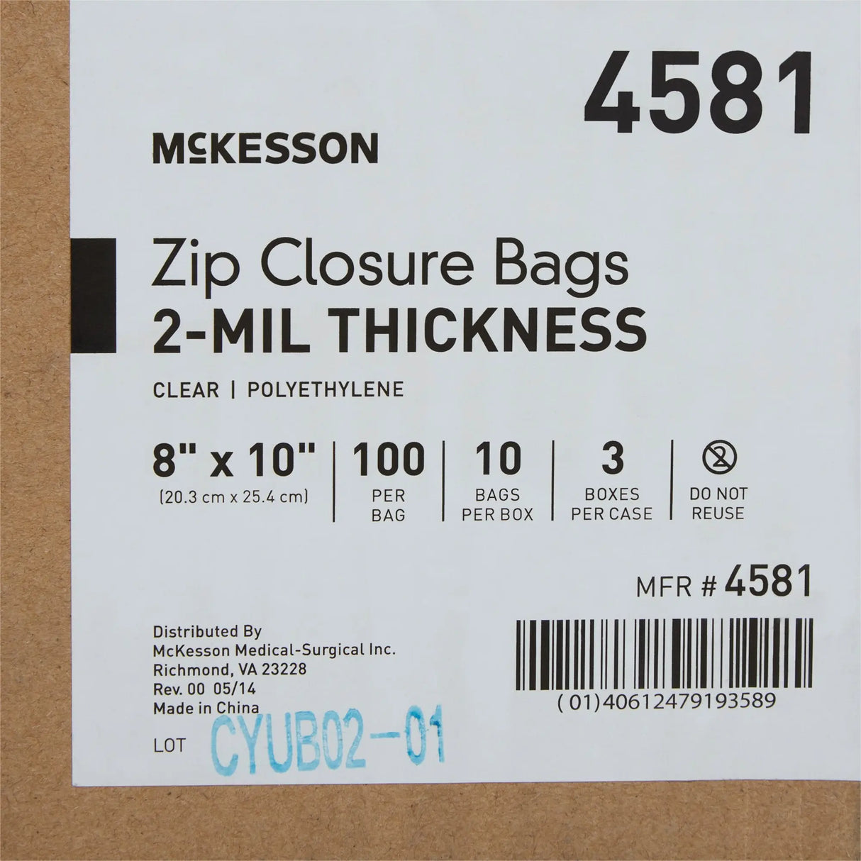 McKesson Zip Closure Bag, 8 X 10 Inches McKesson