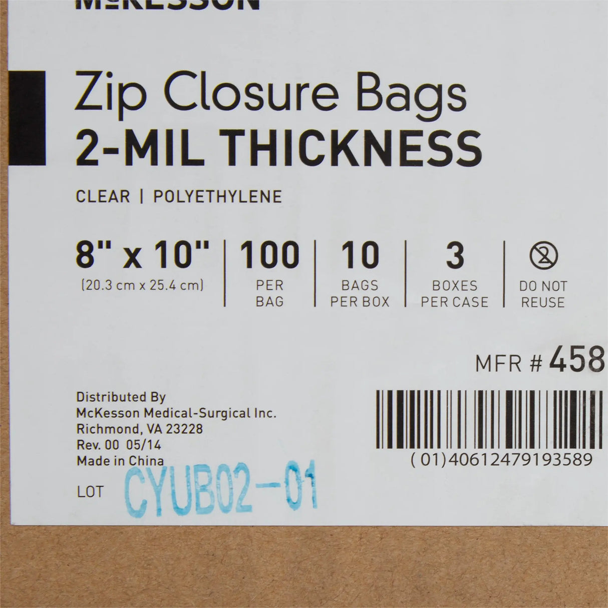 McKesson Zip Closure Bag, 8 X 10 Inches McKesson