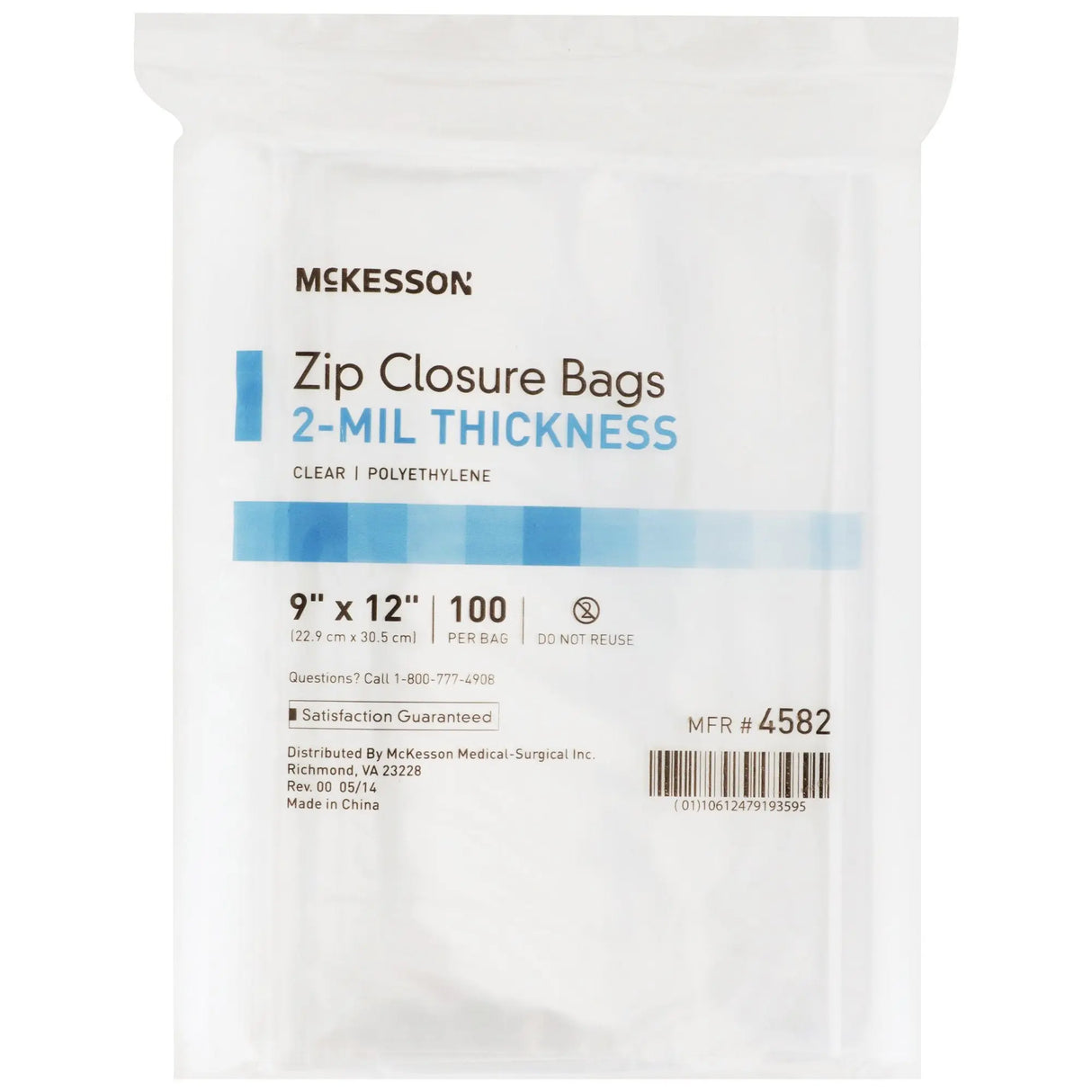 McKesson Zip Closure Bag, 9 X 12 Inches McKesson