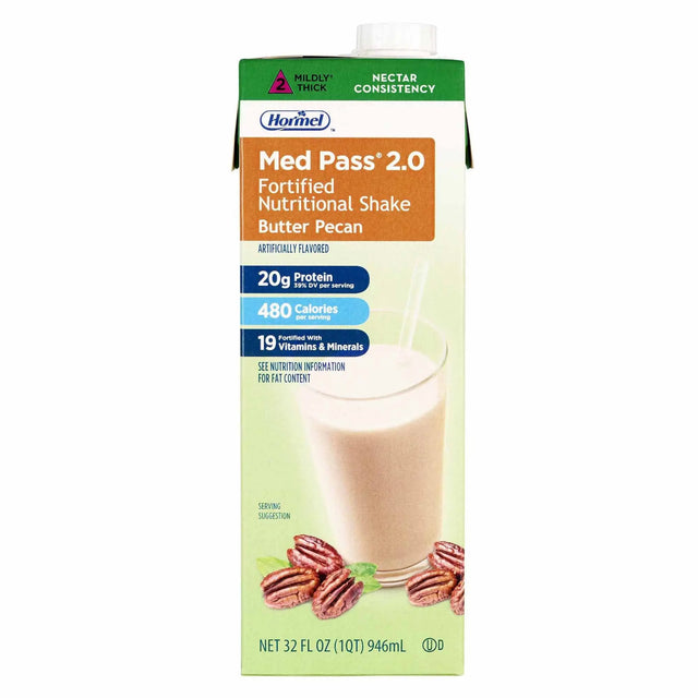 Med Pass® 2.0 Butter Pecan Fortified Nutritional Shake, 32 oz. Carton Med Pass® 2.0