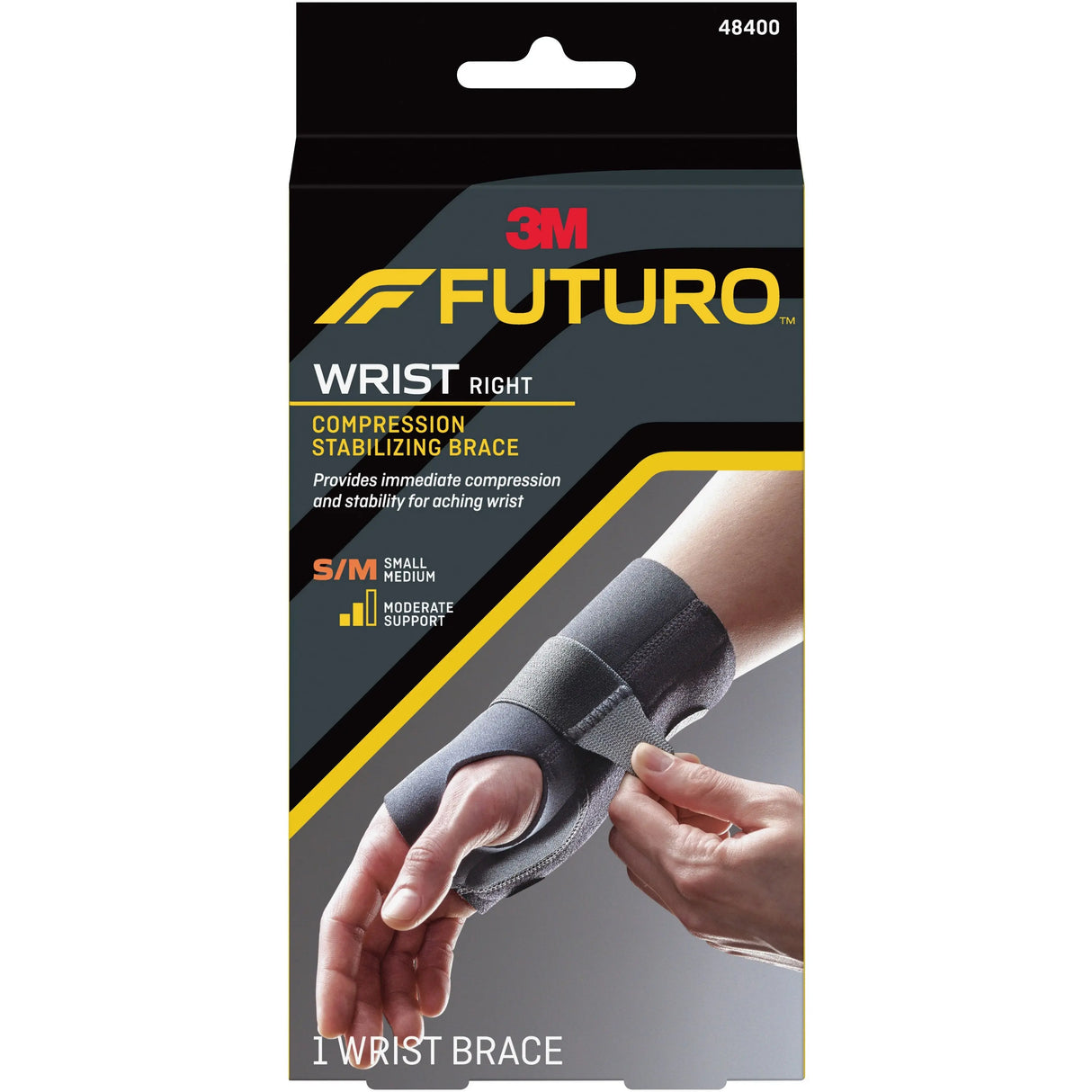 3M™ Futuro™ Compression Stabilizing Right Wrist Brace, Small/Medium Futuro™ Compression Stabilizing