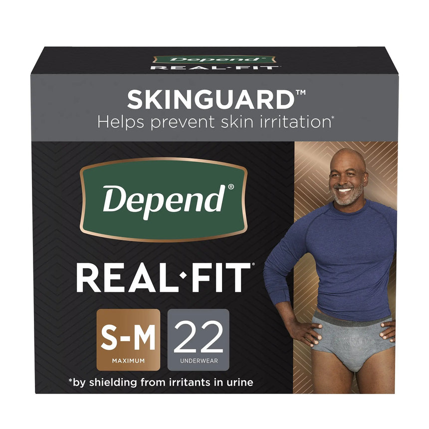 Depend® Real Fit® Maximum Absorbent Underwear, Small / Medium, 22 per Package Depend® Real Fit®