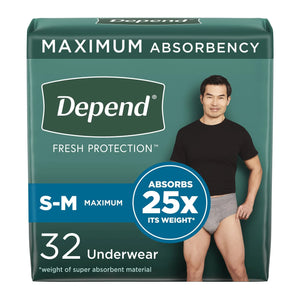 Depend® Fresh Protection™ Mens Maximum Absorbency Underwear, Small/Medium, 32 ct. Depend® Fresh Protection