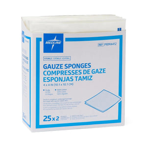 Medline Sterile Gauze Sponge, 4 x 4 Inch, 12-Ply Medline Essentials