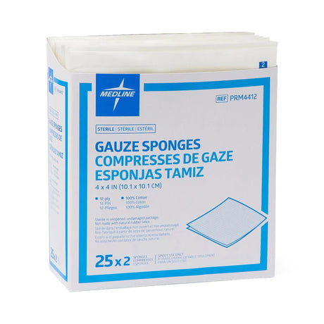 Medline Sterile Gauze Sponge, 4 x 4 Inch, 12-Ply Medline Essentials