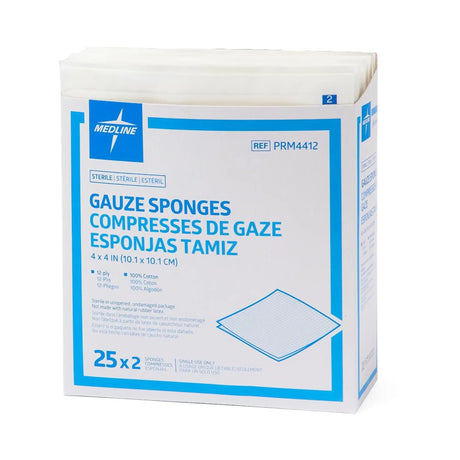 Medline Sterile Gauze Sponge, 4 x 4 Inch, 12-Ply Medline Essentials
