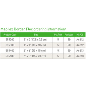 Mepilex® Border Flex Adhesive with Border Foam Dressing, 4 x 4 Inch Mepilex® Border Flex