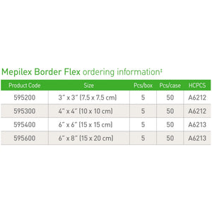Mepilex® Border Flex Adhesive with Border Foam Dressing, 4 x 4 Inch Mepilex® Border Flex
