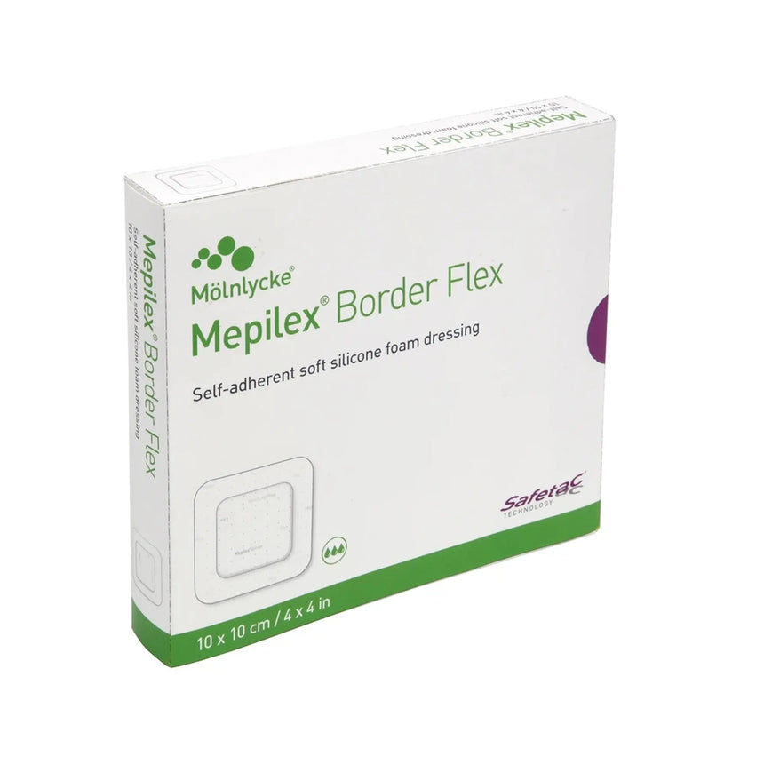 Mepilex® Border Flex Adhesive with Border Foam Dressing, 4 x 4 Inch Mepilex® Border Flex