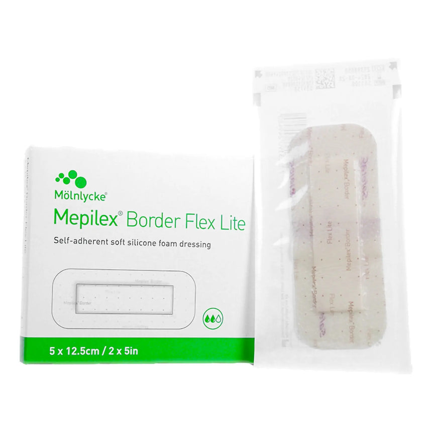 Mepilex® Border Flex Lite Silicone Foam Dressing, 2 x 5 Inch Mepilex® Border Flex Lite